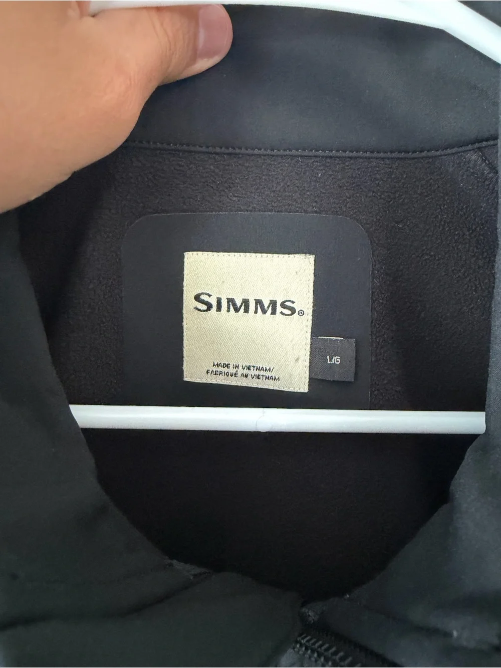 Simms Black Men's Softshell Vest with Zip Chest Pocket